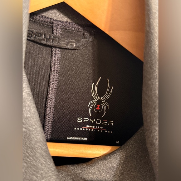 Spyder Cowl Neck Pullover Women’s Medium Gray Athletic Ski Layer Stretch Top - Picture 4 of 7